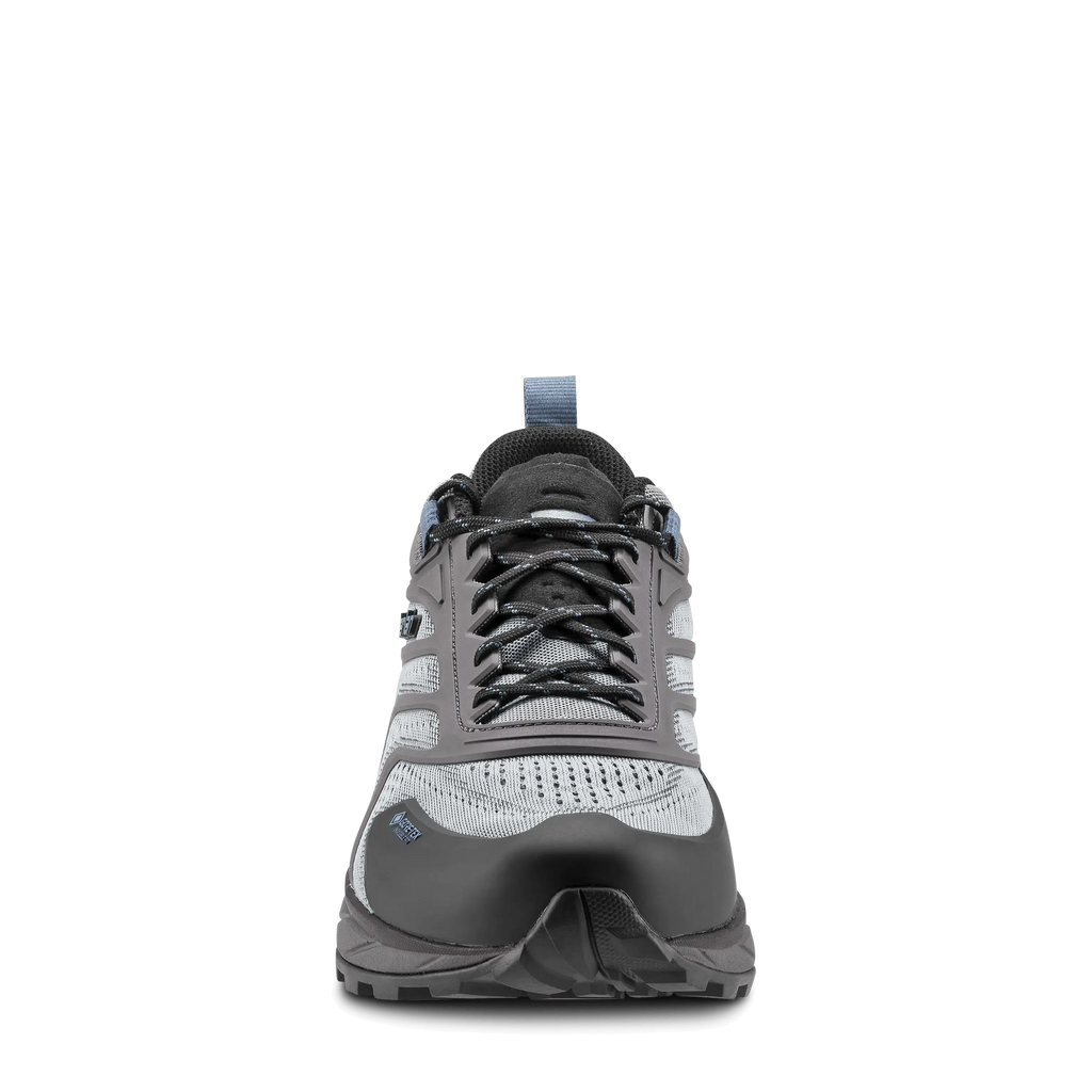 Gray and black sneaker on a white background