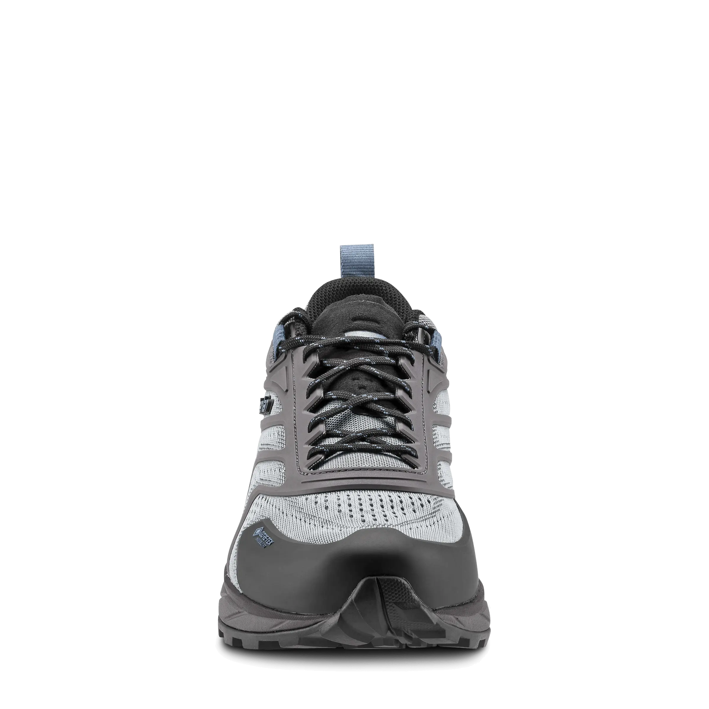 Gray and black sneaker on a white background