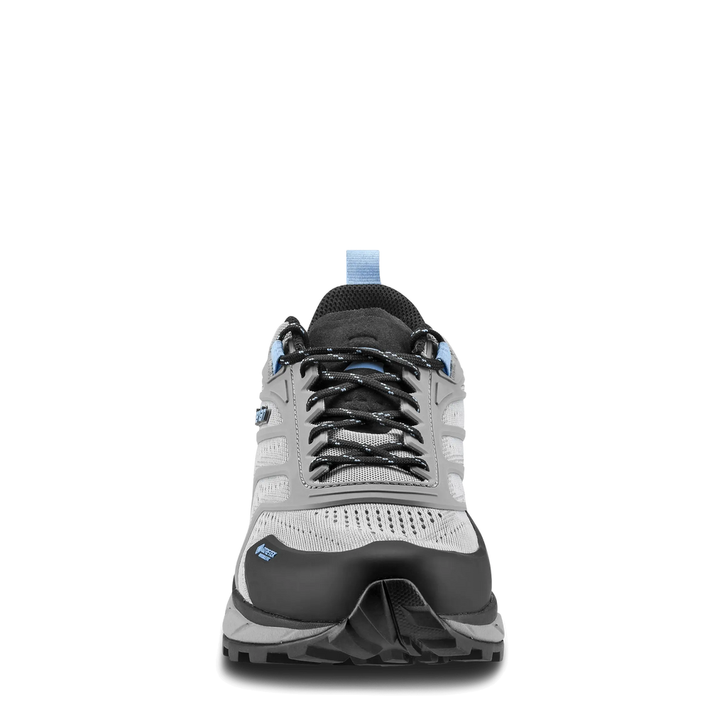Gray and black sneaker on a white background