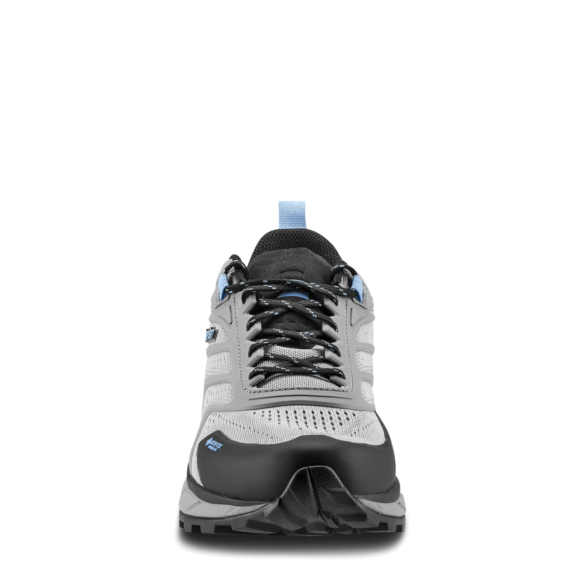 Gray and black sneaker on a white background